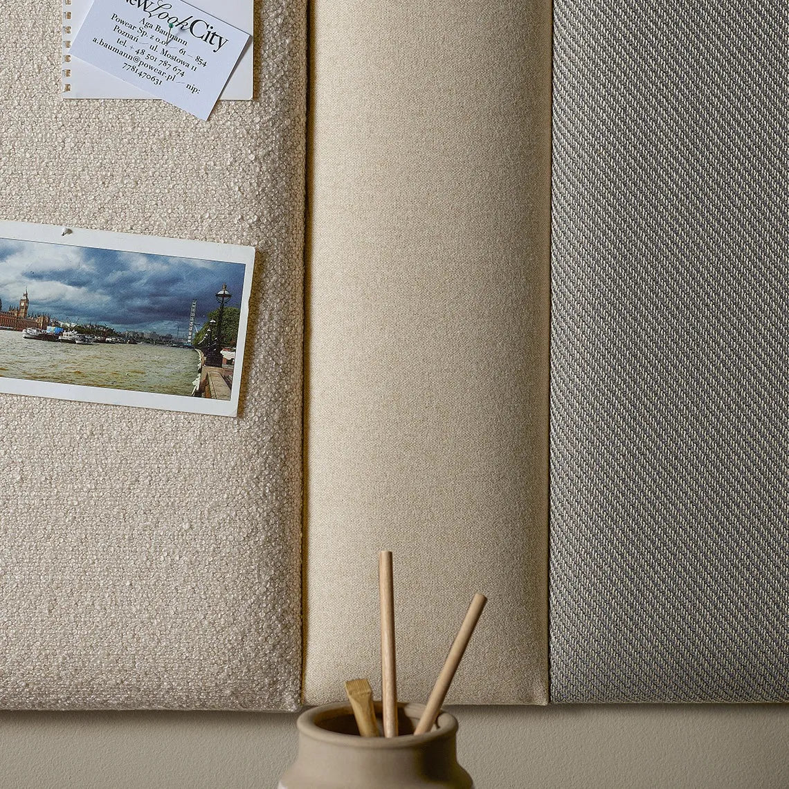 Padded Wall Panels Set 1 Beige close up on textures Decormania UK